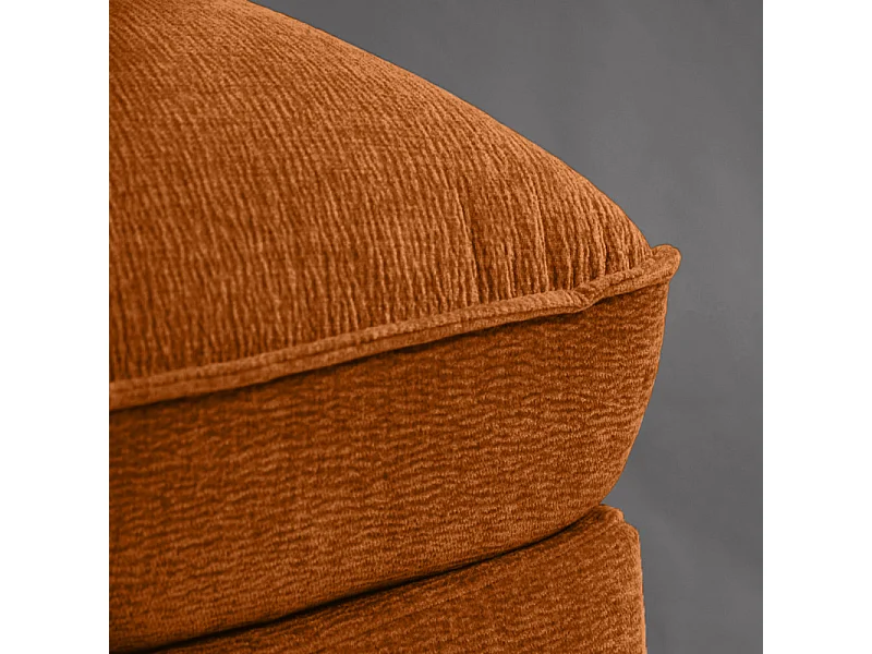 Pouf moelleux pour canapé modulable en tissu doux terracotta - CHARLES