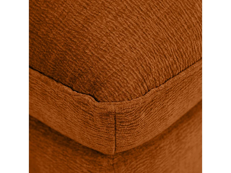 Pouf moelleux pour canapé modulable en tissu doux terracotta - CHARLES