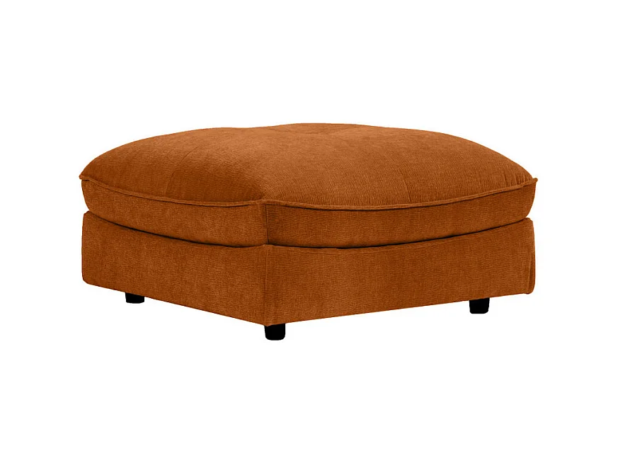 Pouf moelleux pour canapé modulable en tissu doux terracotta - CHARLES