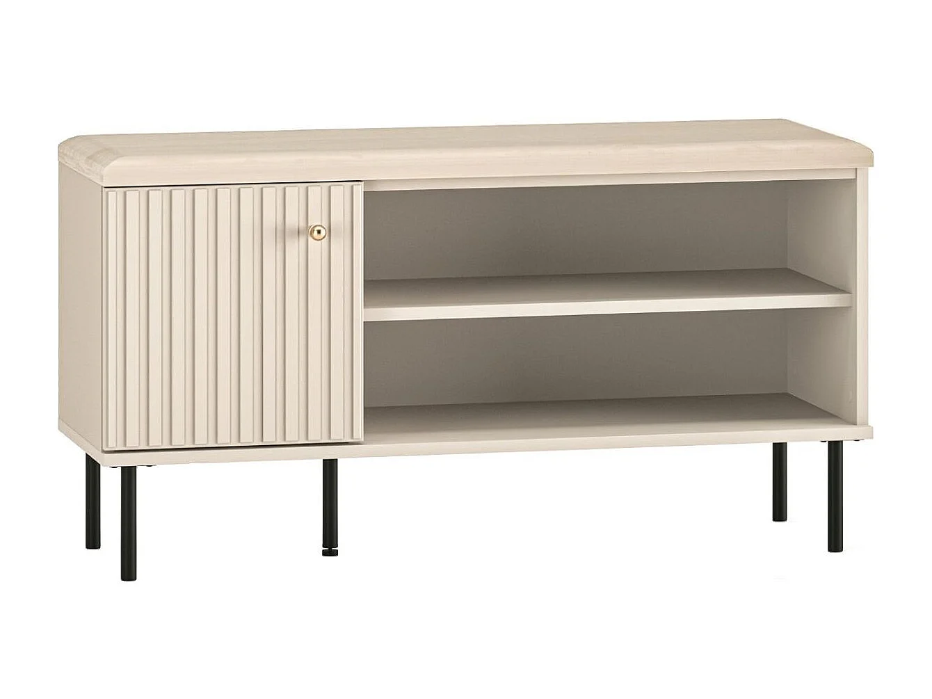 Schuhschrank mit Lamellen - Beige - 102 cm - CALETTO