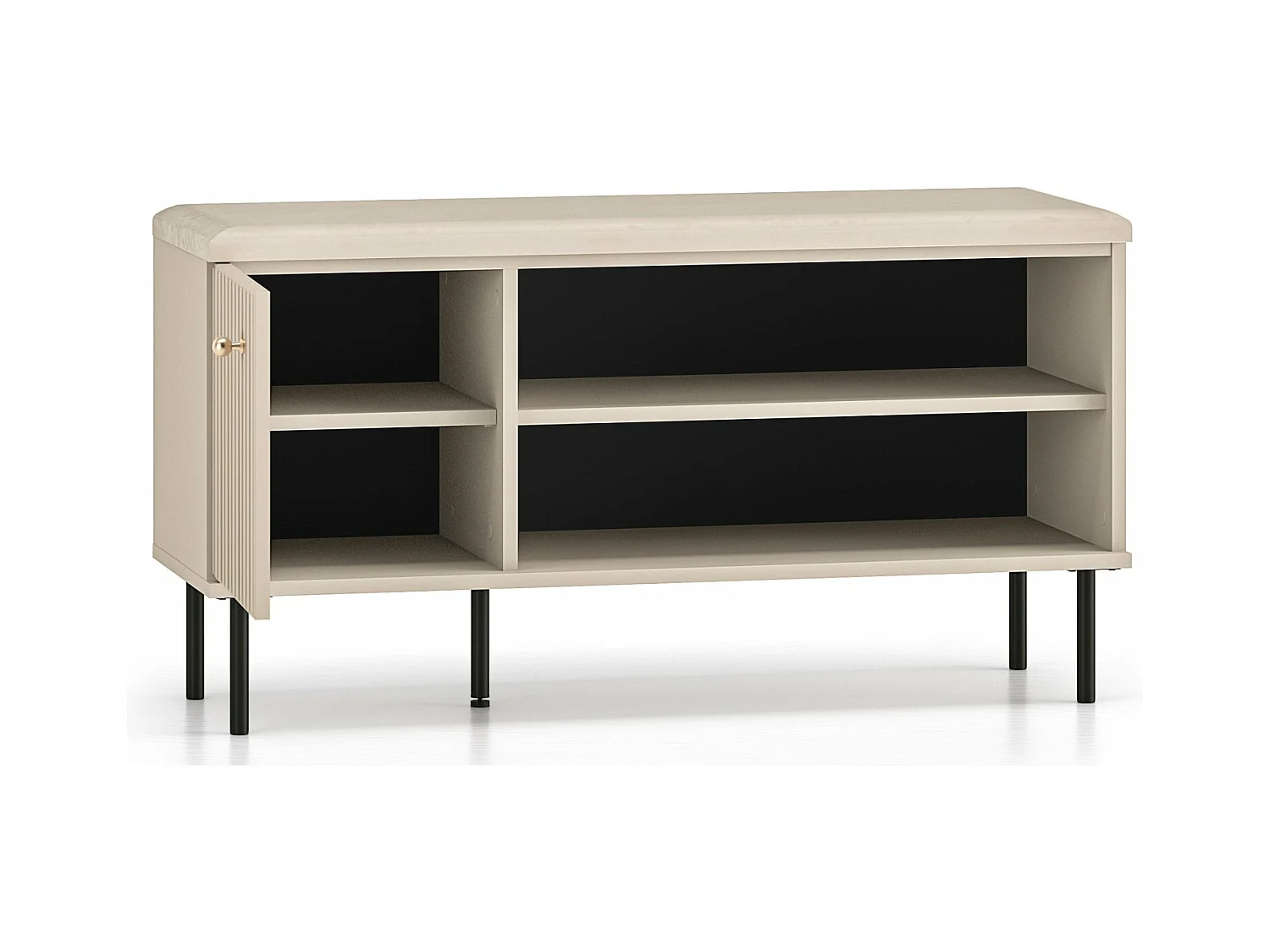 Meuble à chaussures avec lamelles 102 cm - beige - CALETTO