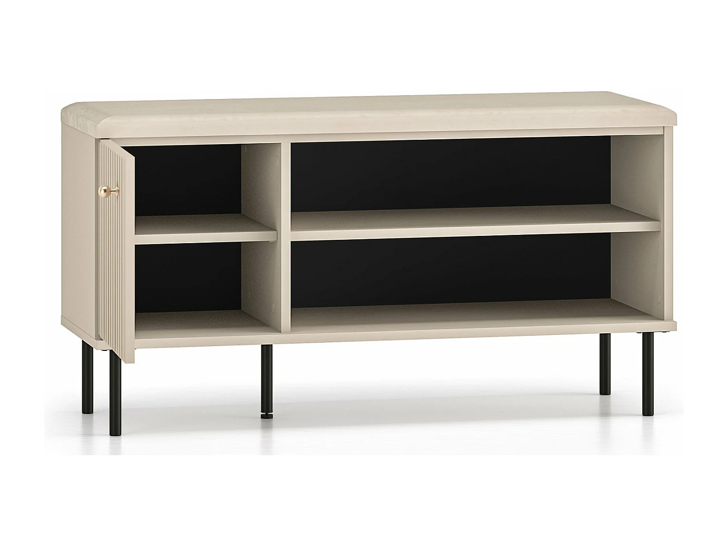 Meuble à chaussures avec lamelles 102 cm - beige - CALETTO