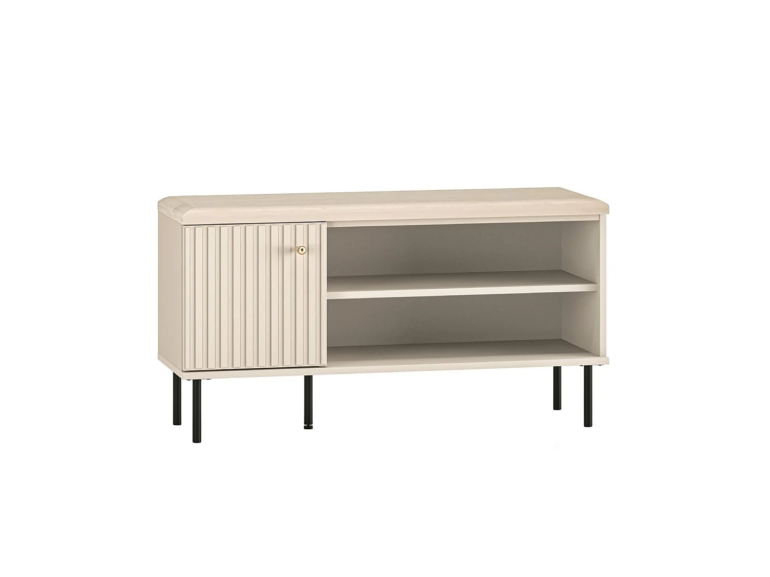 Schoenenkast met lamellen 102 cm - beige - CALETTO
