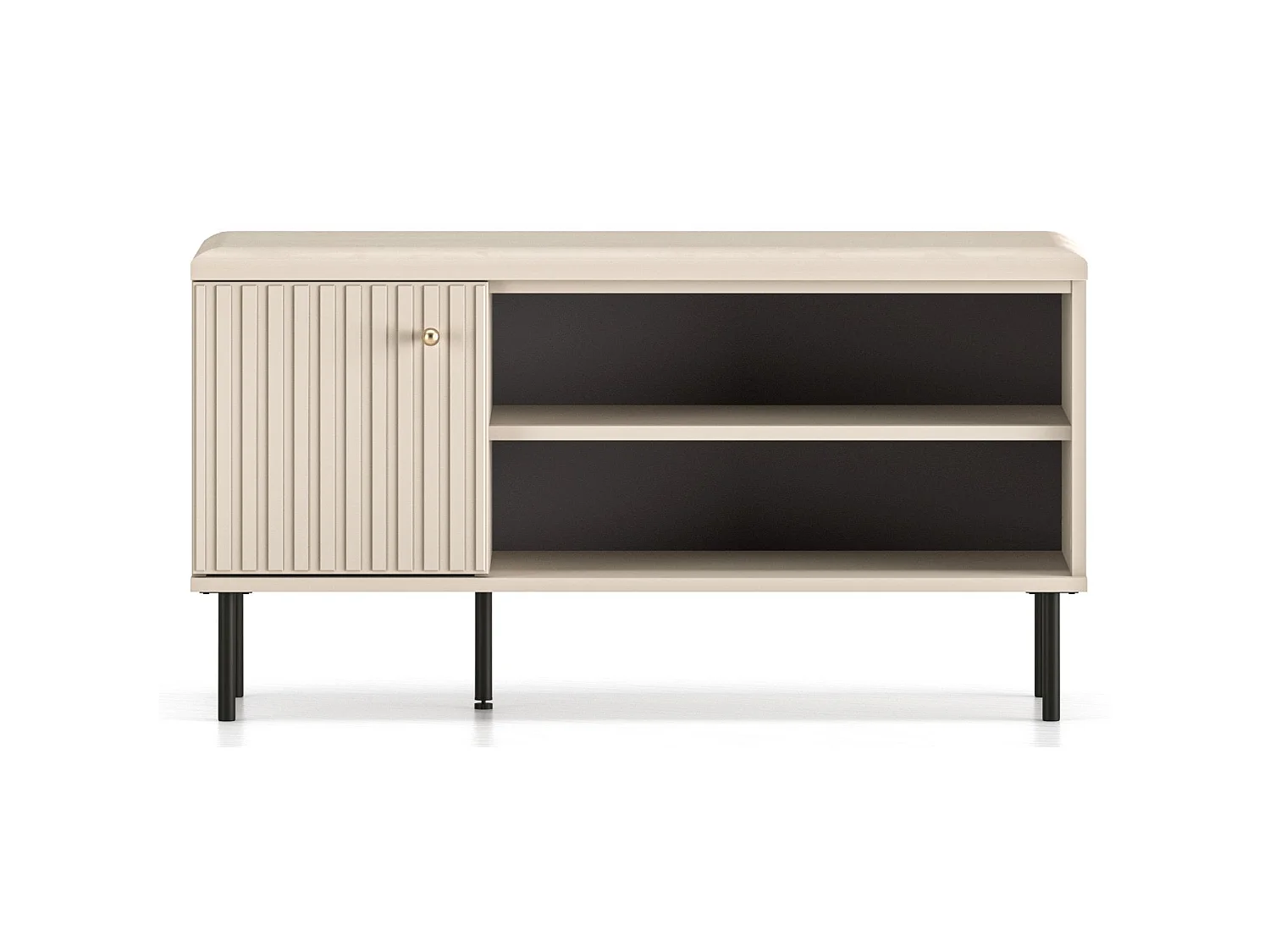 Schoenenkast met lamellen 102 cm - beige - CALETTO