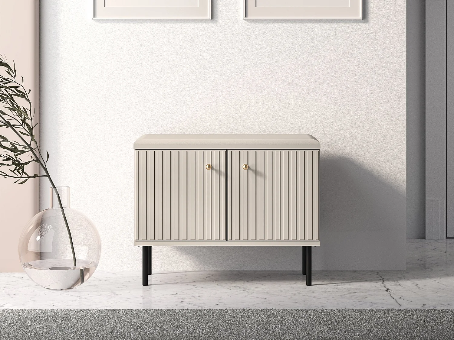 Scarpiera con doghe 68 cm - beige - CALETTO