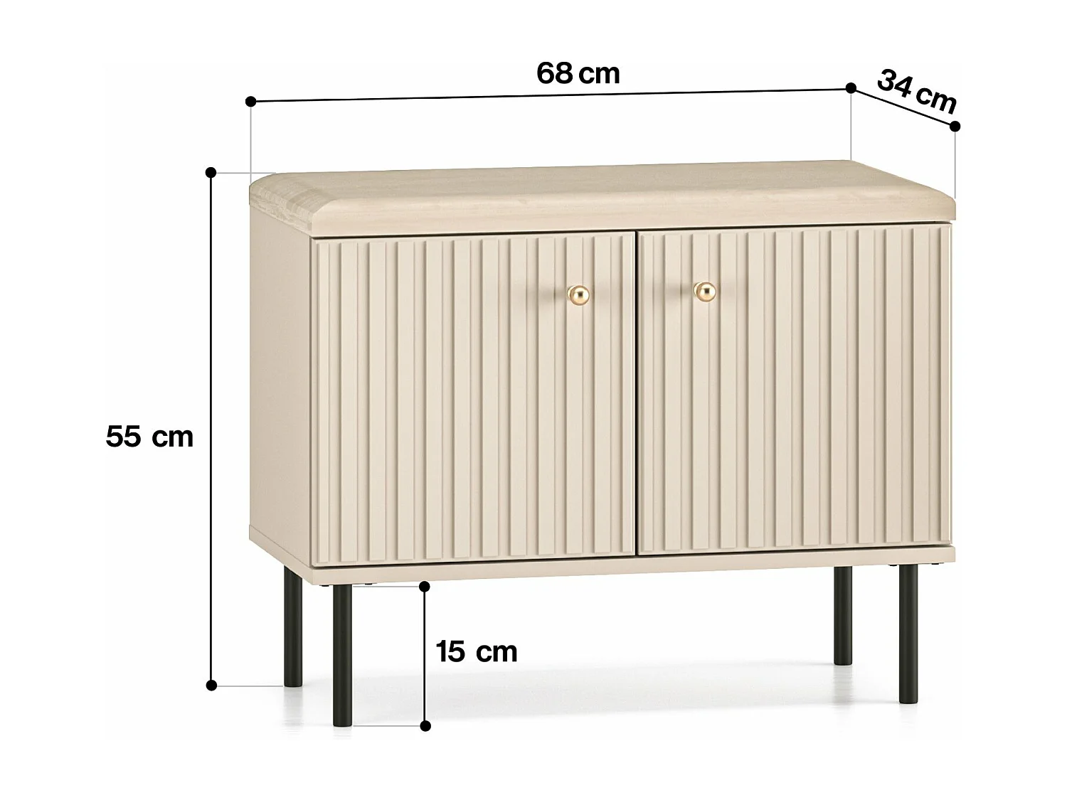 Scarpiera con doghe 68 cm - beige - CALETTO