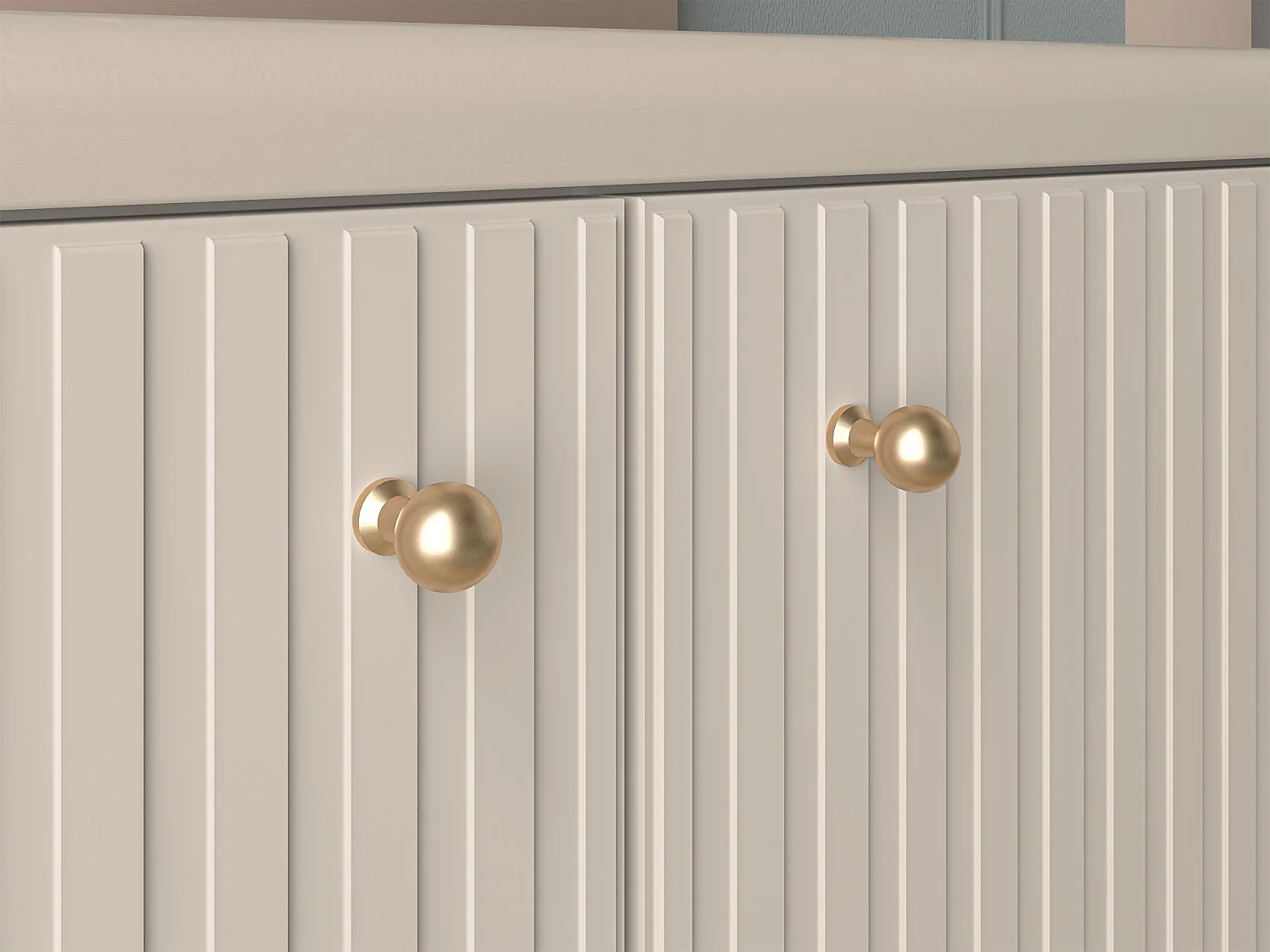 Meuble à chaussures avec lamelles 68 cm - beige - CALETTO