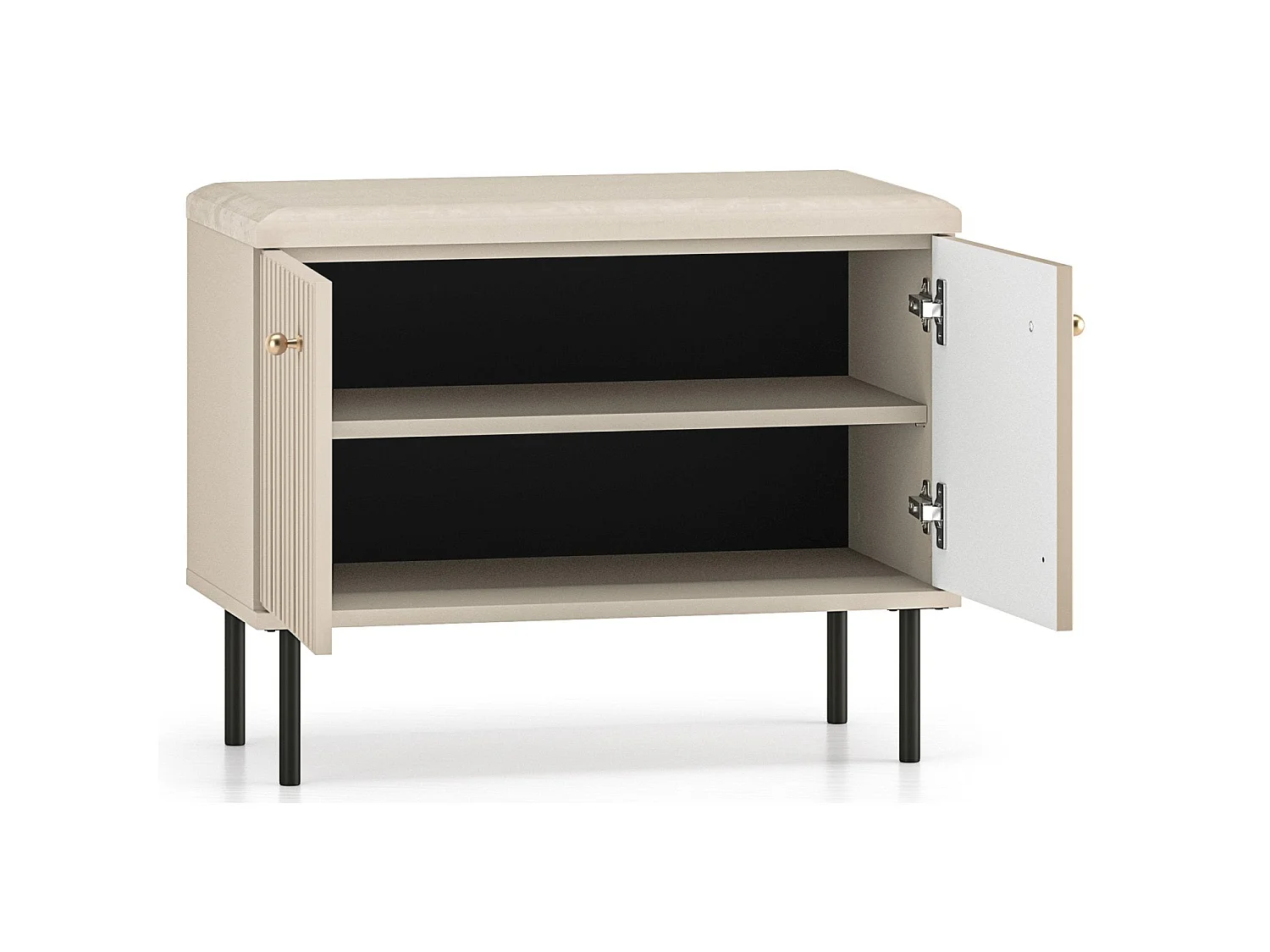 Schuhschrank mit Lamellen - Beige - 68 cm - CALETTO