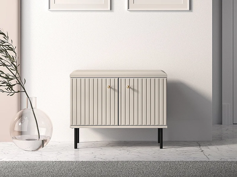 Meuble à chaussures avec lamelles 68 cm - beige - CALETTO