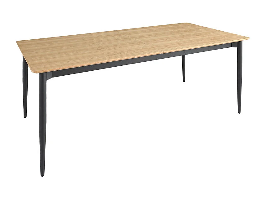 Table repas extensible 200/300 cm placage bois et pieds métal – JOLENE