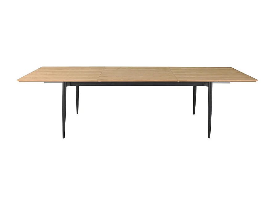Table repas extensible 200/300 cm placage bois et pieds métal – JOLENE