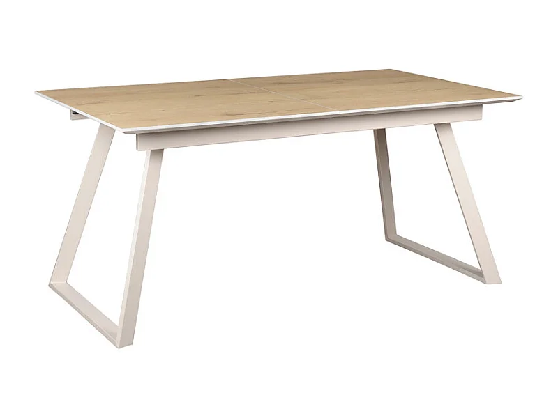 Table de repas extensible 160/200 cm placage bois de chêne - MARJORIE