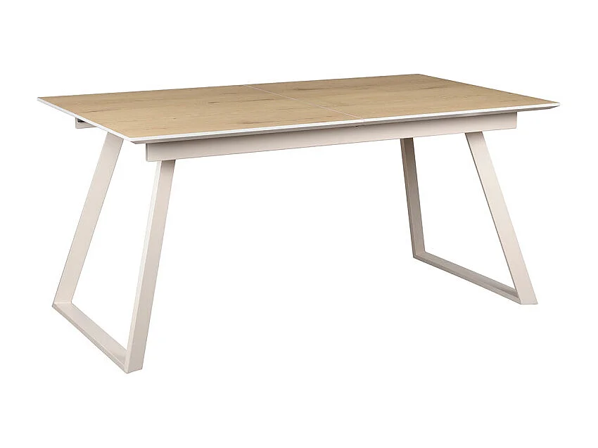 Table de repas extensible 160/200 cm placage bois de chêne - MARJORIE