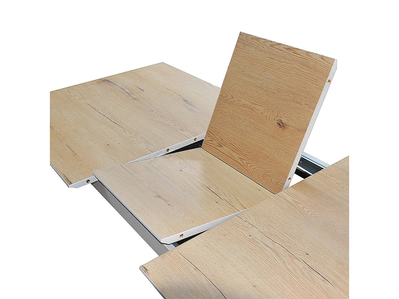 Table de repas extensible 160/200 cm placage bois de chêne - MARJORIE