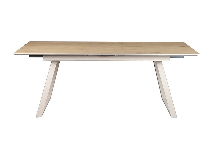 Table de repas extensible 160/200 cm placage bois de chêne - MARJORIE