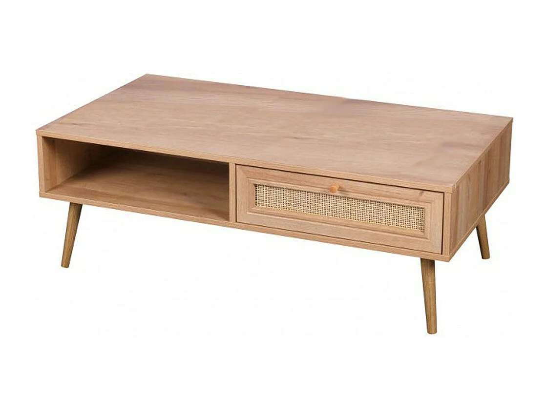 Table basse ALTA chêne clair – Design scandinave et rangement pratique