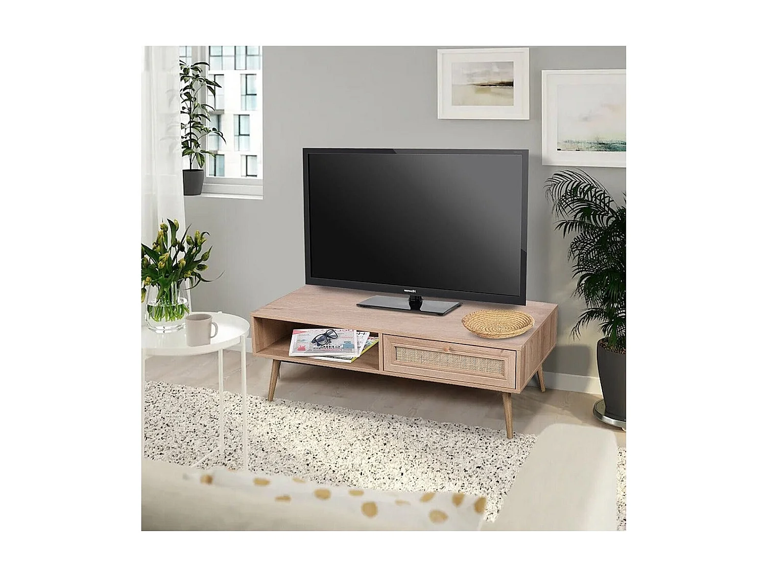 Table basse ALTA chêne clair – Design scandinave et rangement pratique