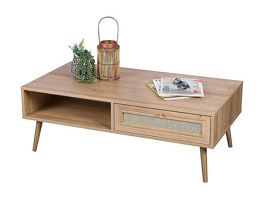 Table basse ALTA chêne clair – Design scandinave et rangement pratique