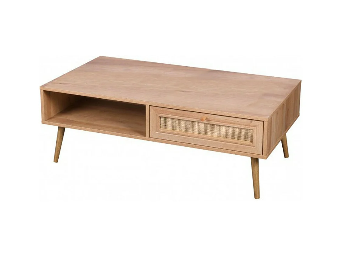 Table basse ALTA chêne clair – Design scandinave et rangement pratique