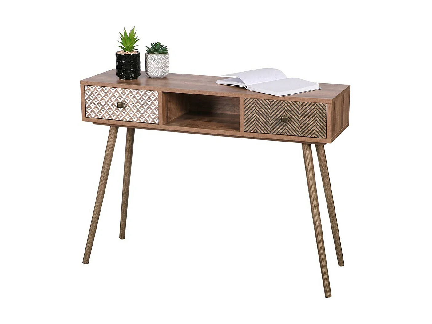 Console ALTA coloris chêne clair avec 2 tiroirs – Design scandinave et rangement pratique