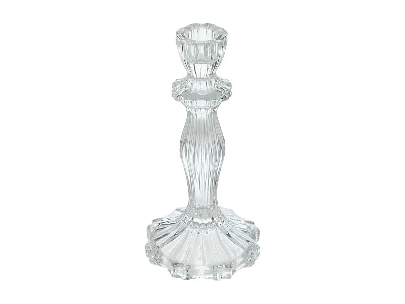 Bougeoir Chandelier en verre H 20 cm