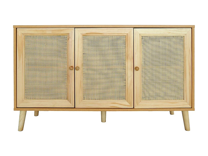 Buffet style cannage "Neuille" - 120 x 40 x 71.5 cm - Beige