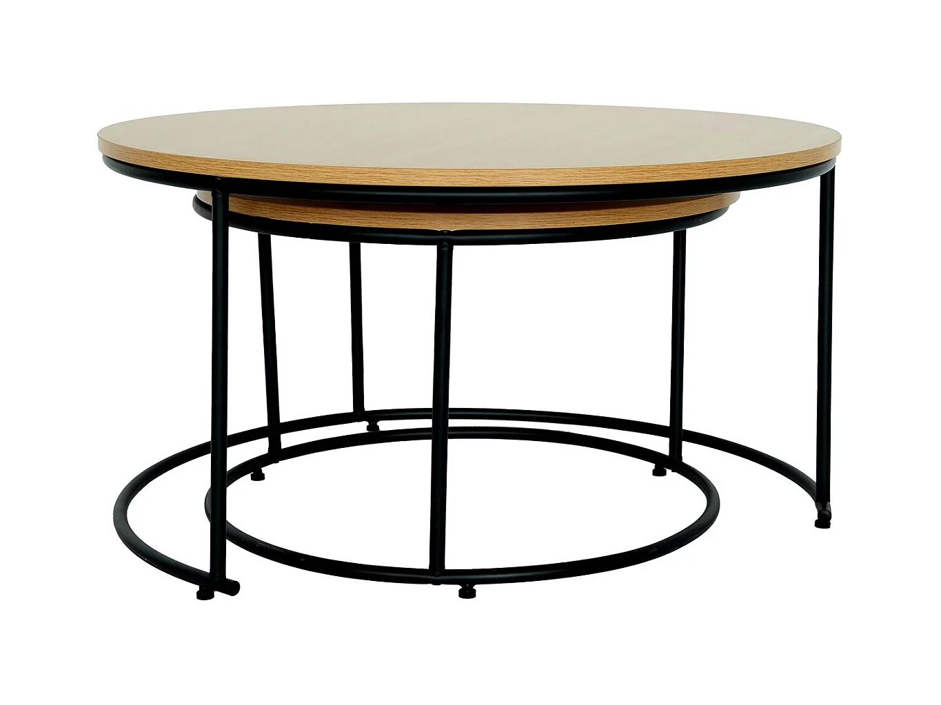 Set van 2 "Wen" bijzettafels van bruin hout voor een eigentijds en functioneel design