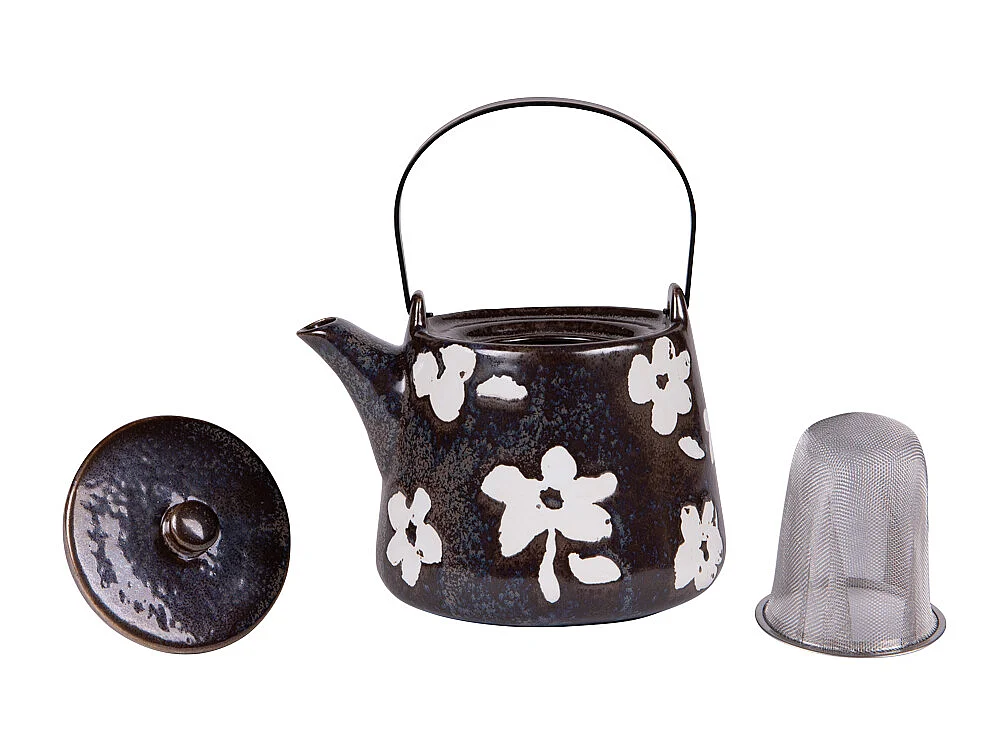 Théière avec filtre Sakura noire 1L