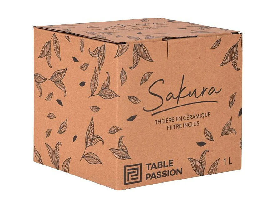 Théière avec filtre Sakura noire 1L