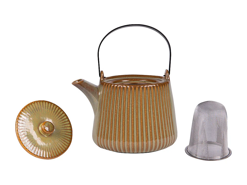 Théière avec filtre Tiao vert-orange 1L