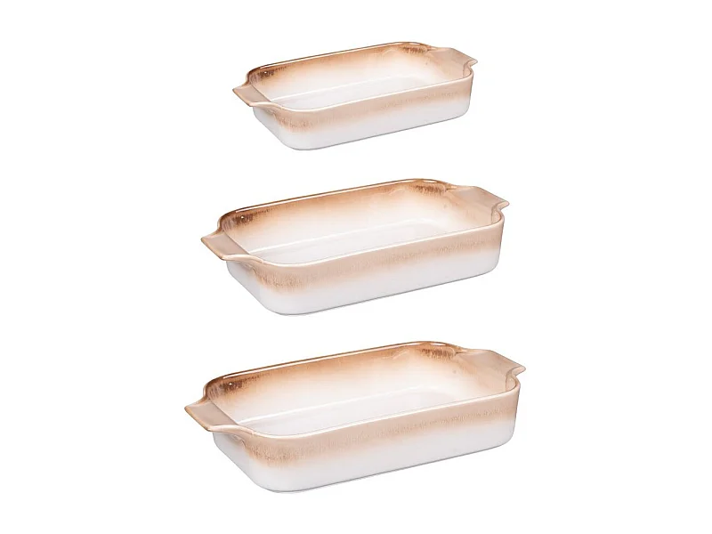 Set de 3 plats à four beige 24, 31 et 35 cm