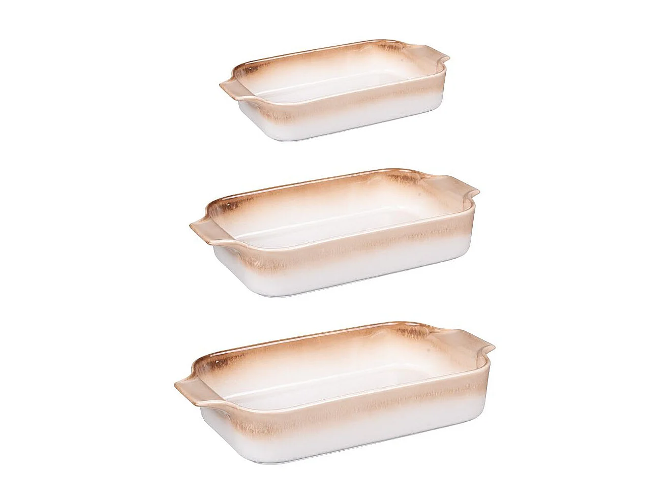 Set de 3 plats à four beige 24, 31 et 35 cm