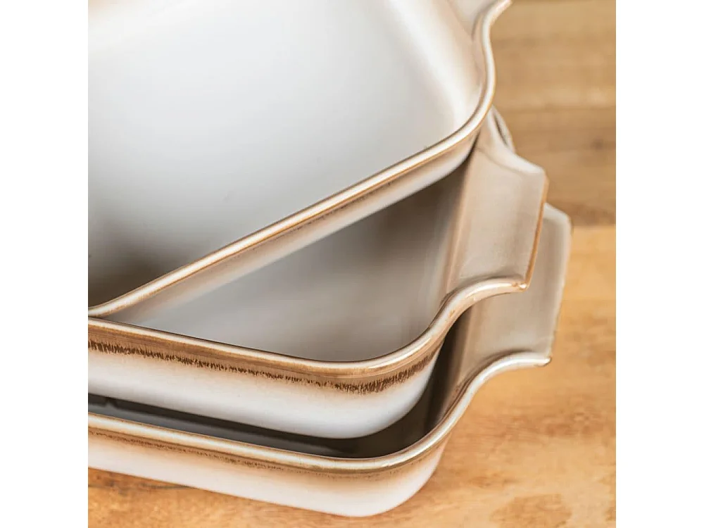 Set de 3 plats à four beige 24, 31 et 35 cm