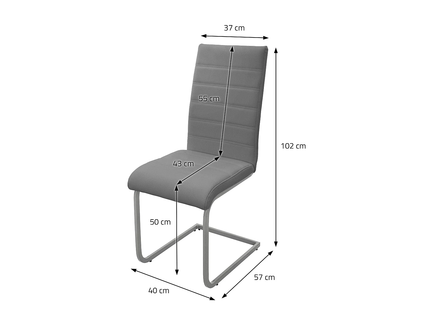 6 sillas de comedor basculante gris asientos cantilever de polipiel ergonómico