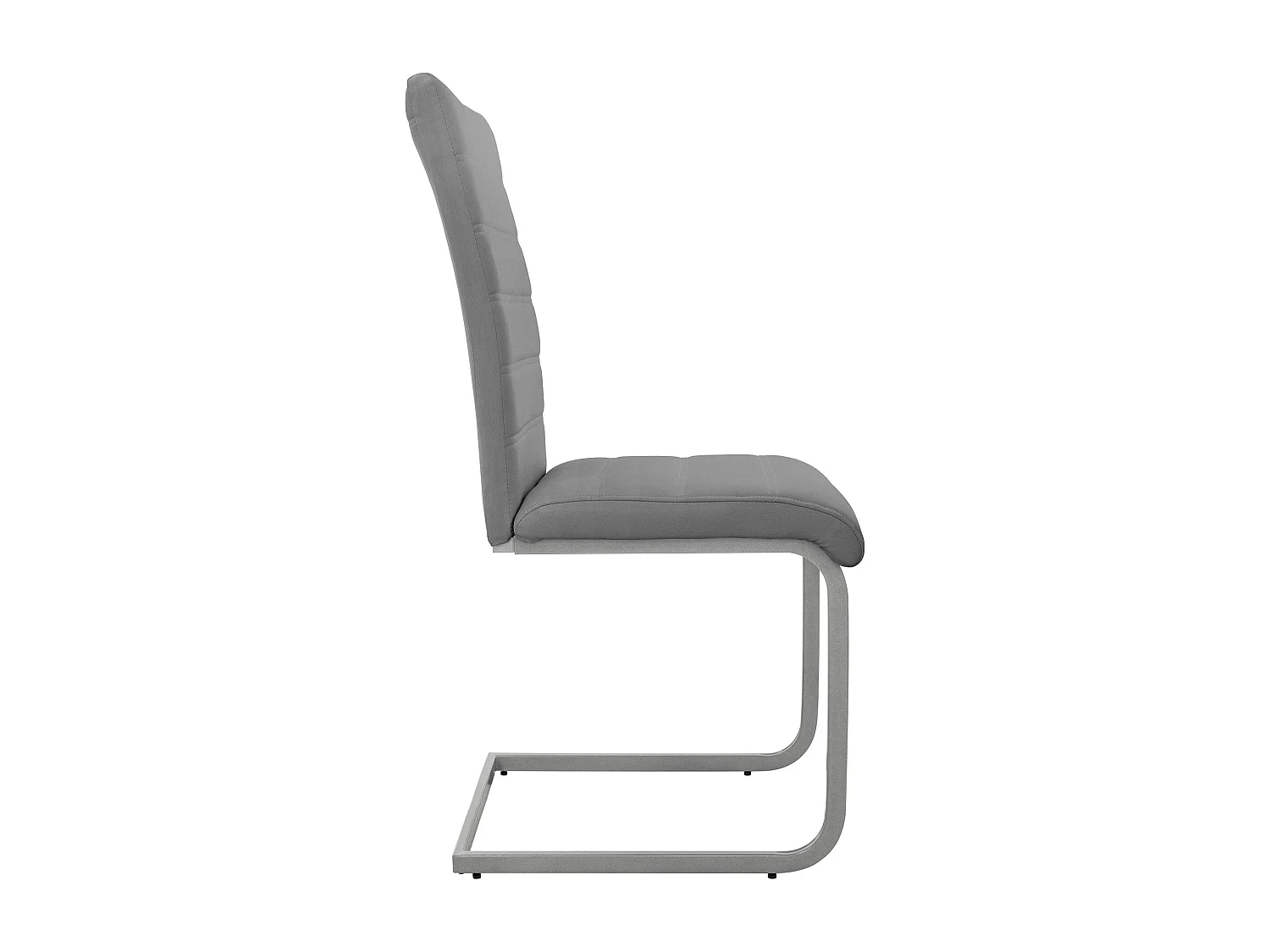 Lot 6 chaises salle à manger salon gris en simili PU cantilever à dossier haut