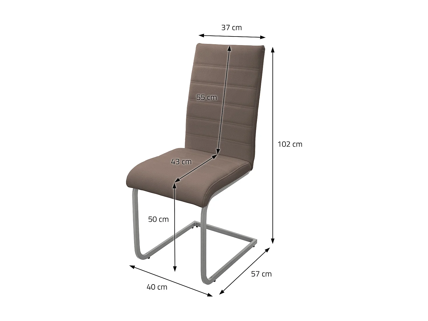 6 sillas de comedor basculante marrón asientos cantilever de polipiel ergonómico
