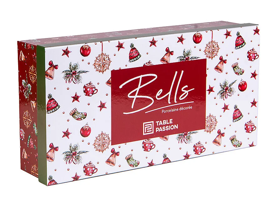 Coffret de 4 tasses et sous tasses à thé Bells 18 cl