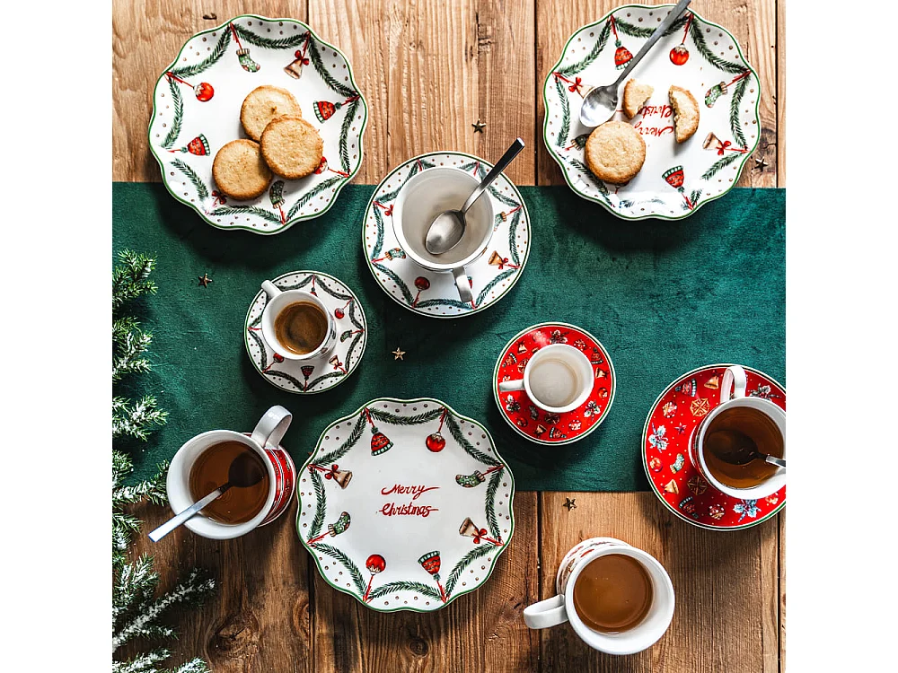 Coffret de 4 tasses et sous tasses à thé Bells 18 cl