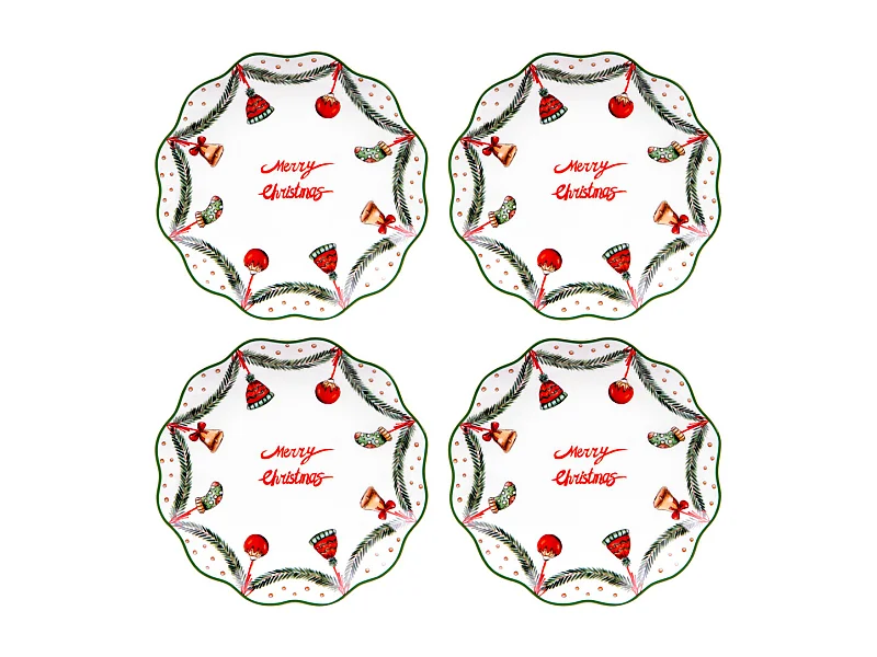 Coffret de 4 assiettes à dessert Bells 21 cm