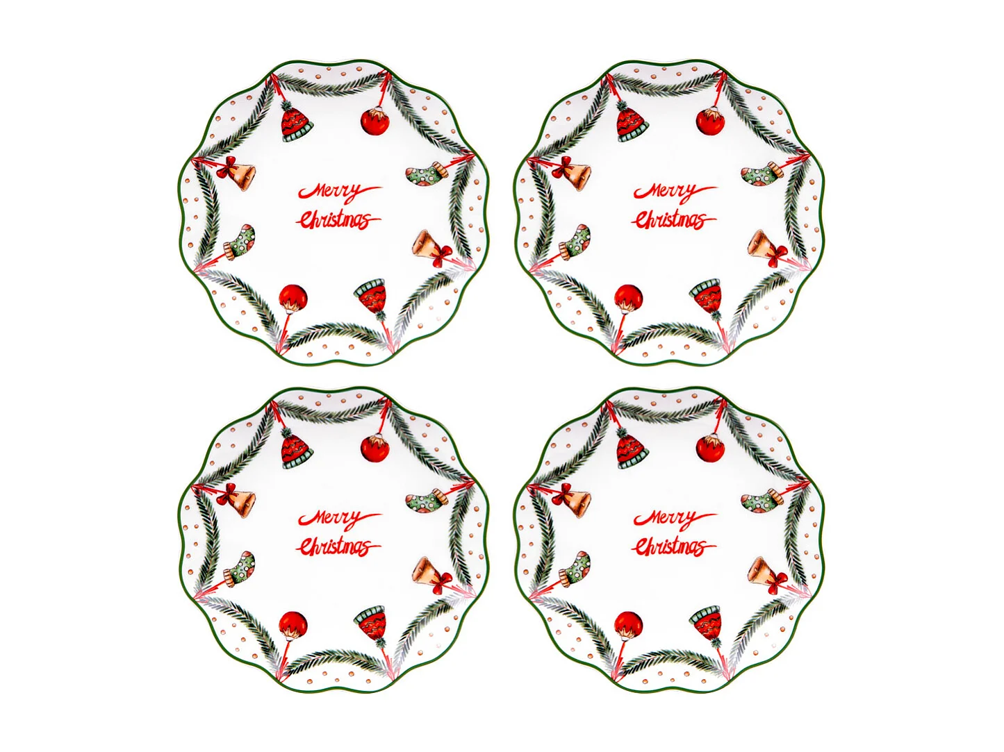 Coffret de 4 assiettes à dessert Bells 21 cm