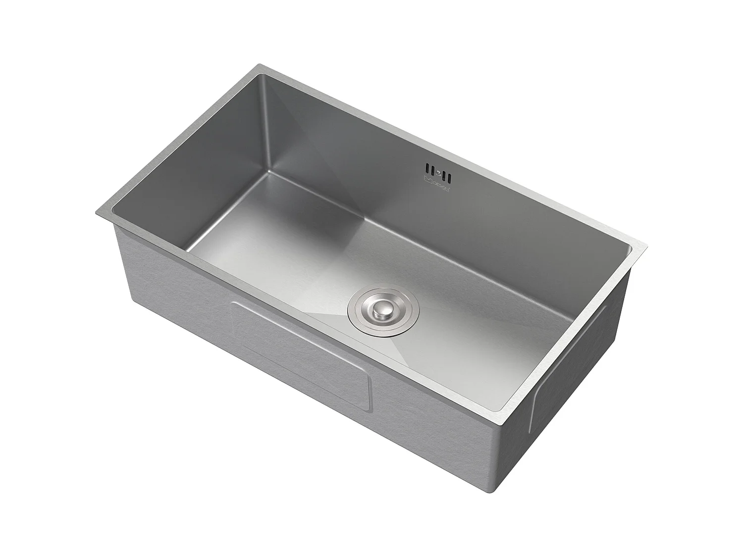 Fregadero XXL de cocina un seno 70x40cm plateado lavabo con desagüe y rebosadero