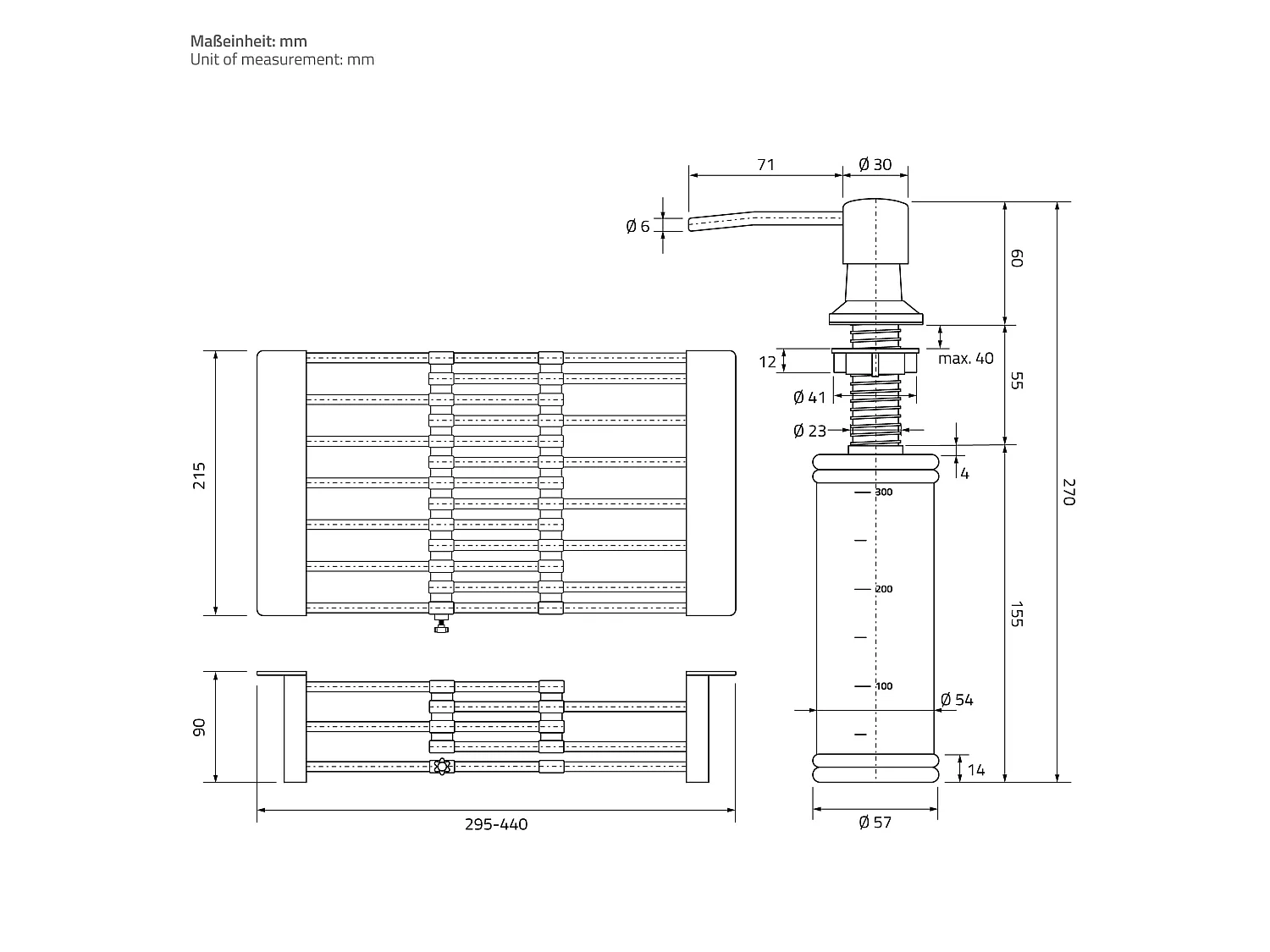 Fregadero de cocina de un seno 68x45 cm lavabo antracita con desagüe/escurridor