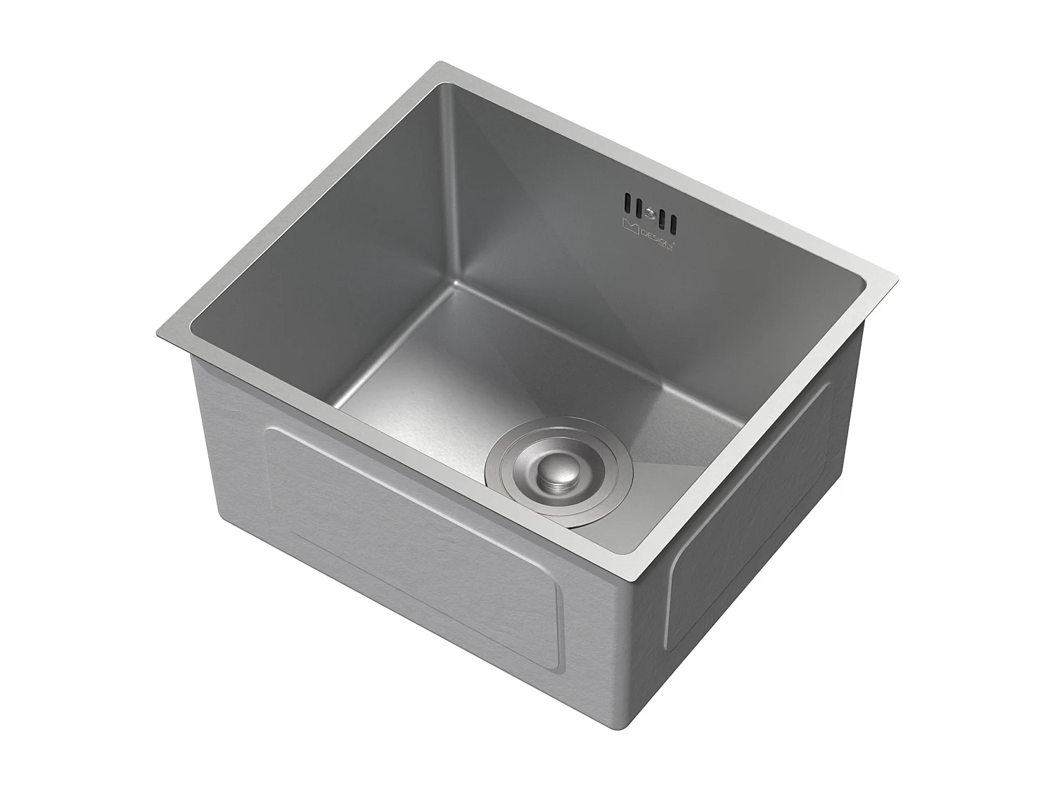 Évier de cuisine en acier inoxydable à encastrer argenté avec vidage 40x34 cm