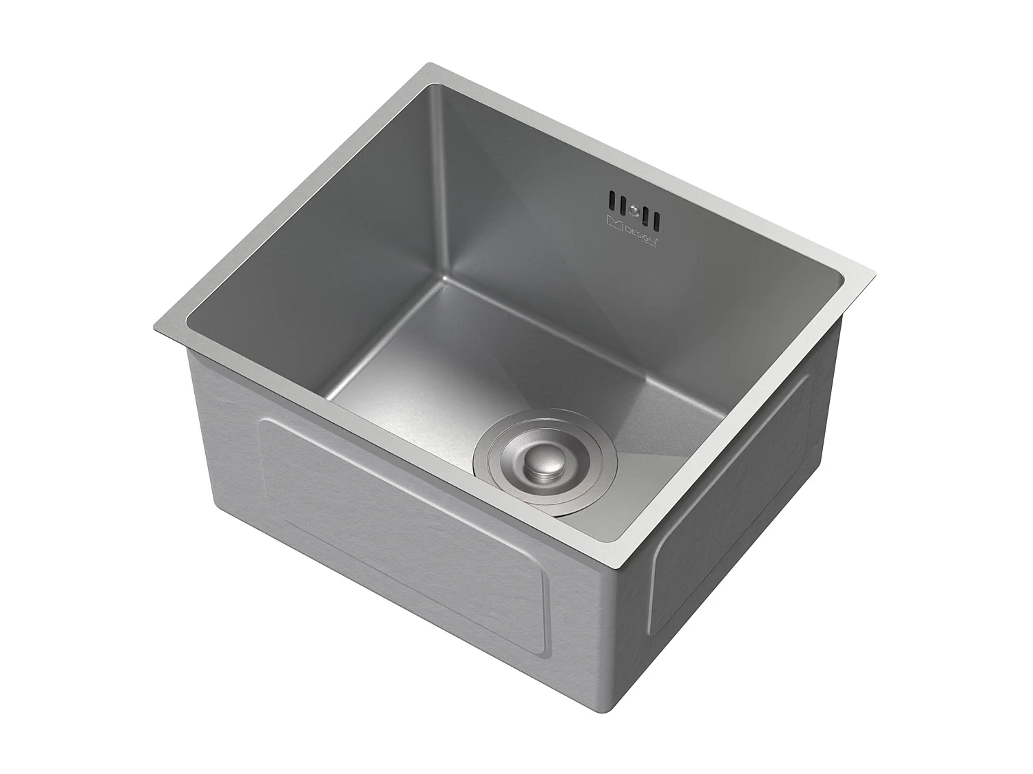 ML-Design Lavello da incasso cucina 40 x 34 cm in acciaio inox argento rettangolare a 1 vasca lavabo sottopiano con piletta troppopieno e sifone