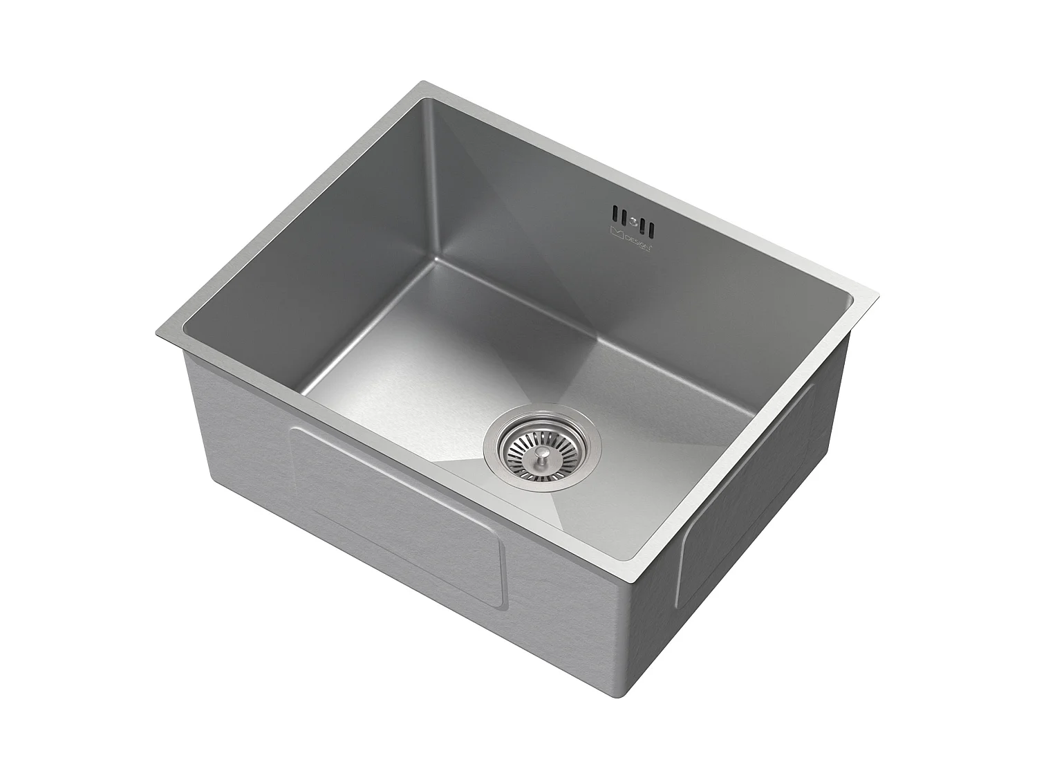 ML-Design Lavello da incasso cucina 50 x 40 cm in acciaio inox argento vasca singola lavabo acquaio sottopiano con piletta di scarico e troppopieno