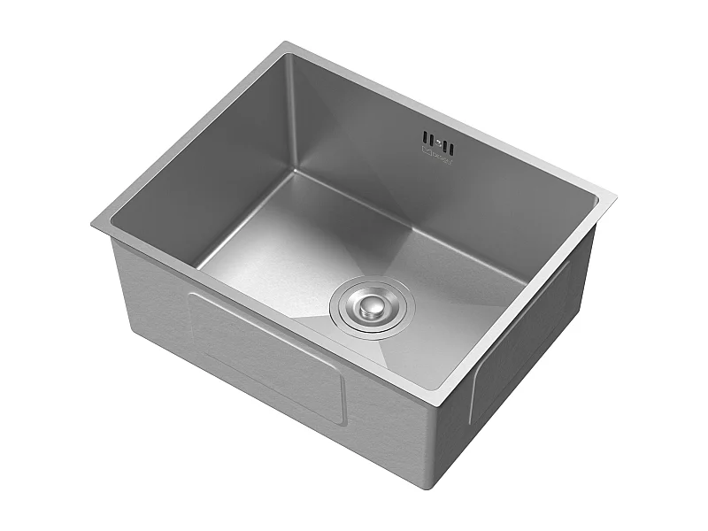 Lavello cucina acciaio argento lavabo da incasso 50x40 cm vasca set di scarico