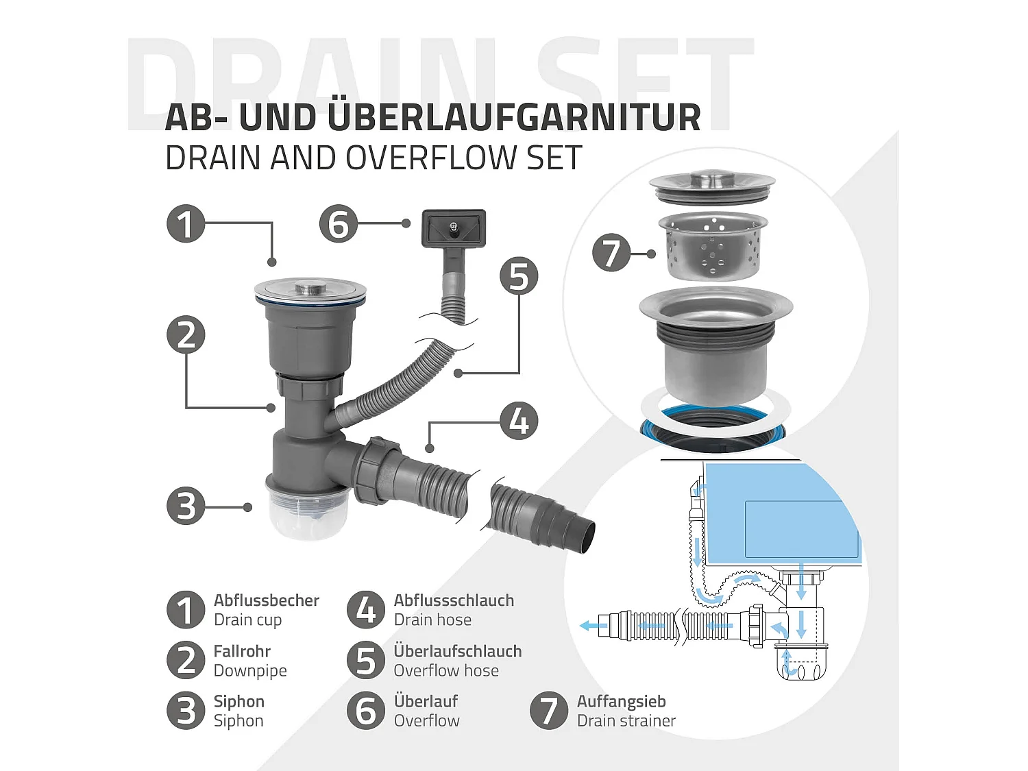 Lavello in acciaio antracite lavabo da incasso cucina dispenser sapone 55x45 cm