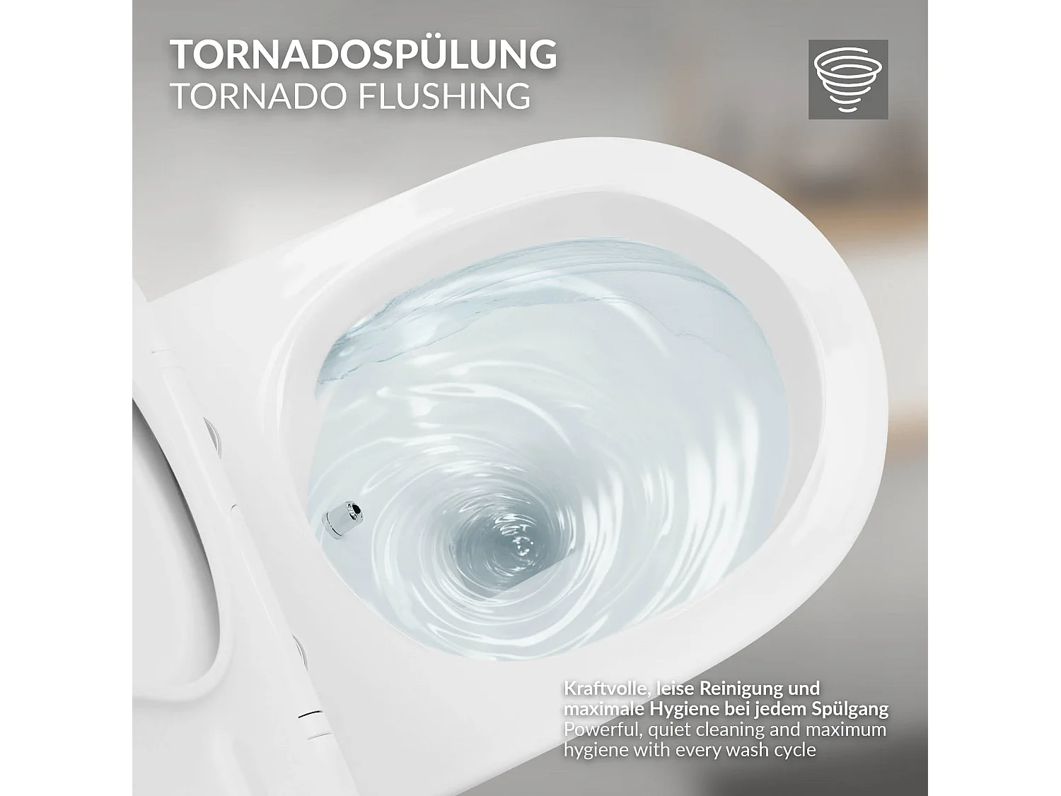 WC sospeso bidet senza bordo in ceramica sciacquone tornado softclose nano
