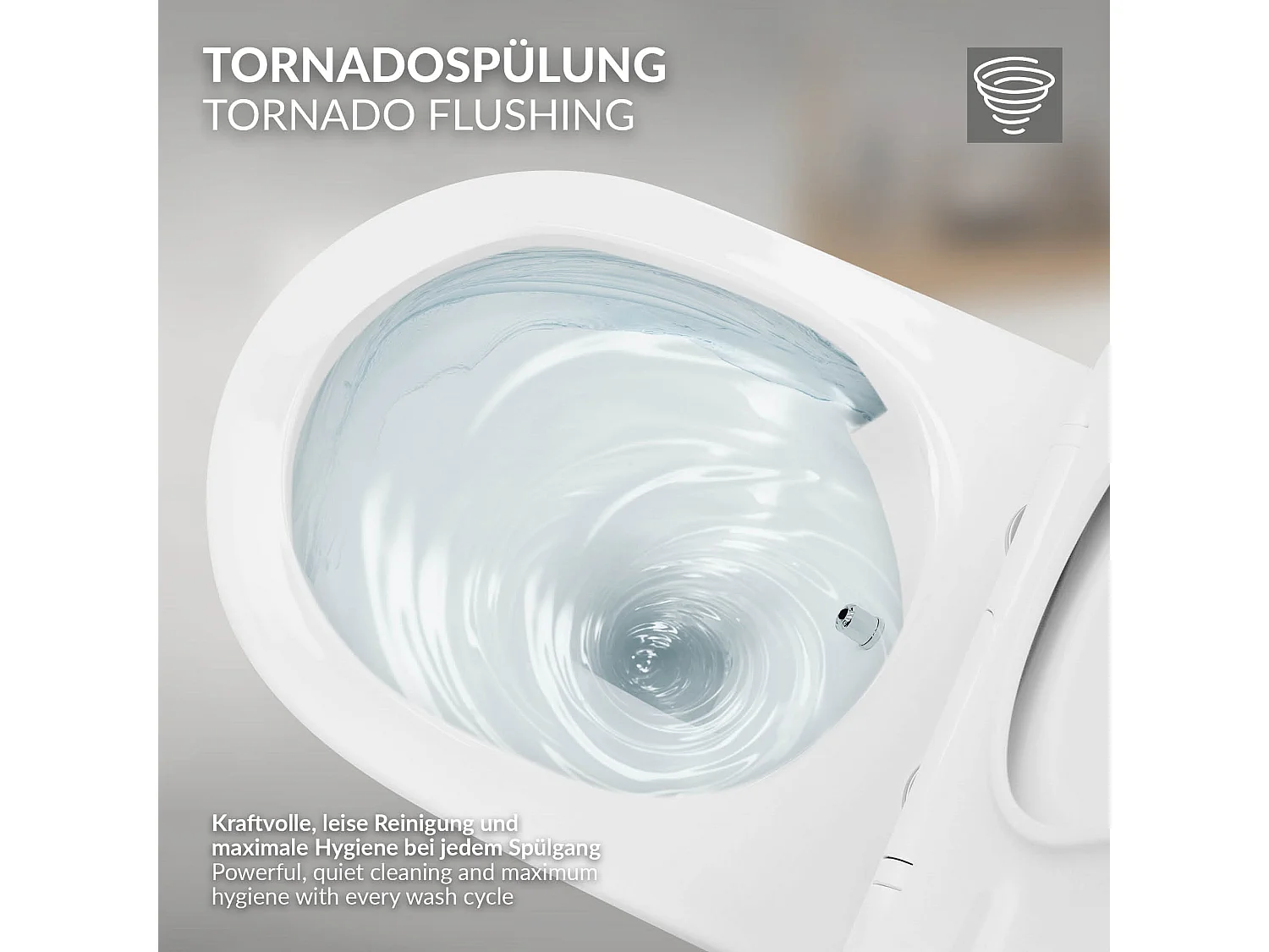 Toilette suspendu sans rebord longue blanc WC nano-revêtement pour salle de bain