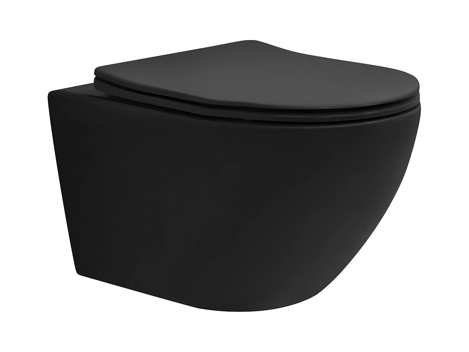WC suspendu long nano chasse d'eau tornado noir mat siège de toilette Softclose